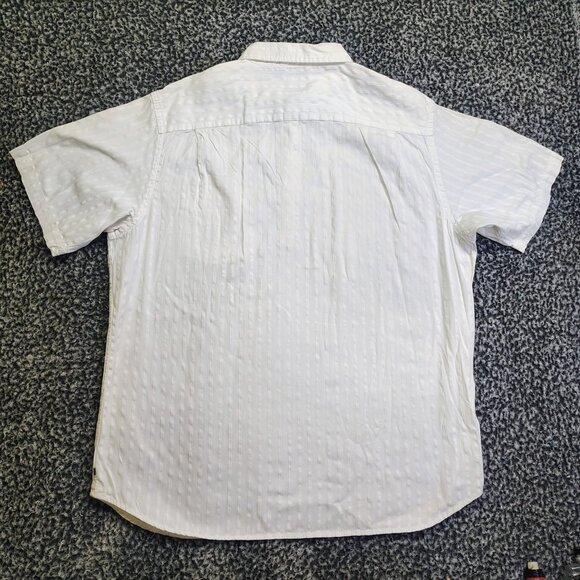 GAP Classic White Button-Up Textured Polo  - XL - Picture 2 of 11